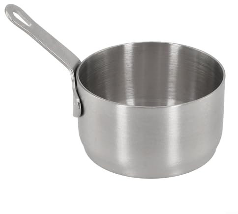 Eawfgtuw Mini casserole à sauce en acier inoxydable, petite casserole à lait, poêle antiadhésive à long manche, pour chauffer le lait, bouillir, bouillir, nouilles, faire du café (argent (80 ml)