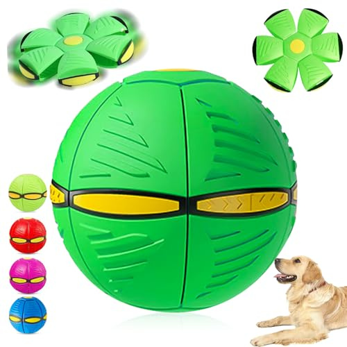 UNIHOC Palla Interattiva Per Cani, Palla Giocattolo Per Cani, Pet Magico Disco Volante Palla, Palla Frisbee Per Animali Domestici, Giocattolo Interattivo Per Animali Domestici, Verde