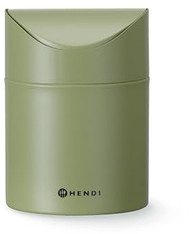 HENDI Poubelle de table avec couvercle basculant, 1,2 L, métal peint par poudrage, ø120x(H)165mm, vert