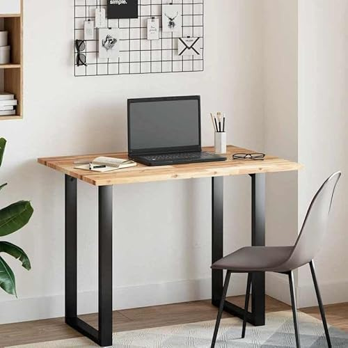 Elegant skrivbordsskiva av massivt akaciaträ (obehandlad) 120 x 70 x 2 cm – naturlig bänkskiva för stora kontorer – robust och hållbar