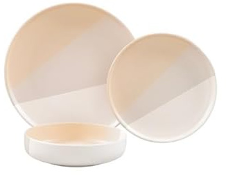 Servizio di Piatti da Tavola in Ceramica Skandik Mood Sand 18 Pezzi