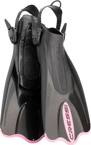 Cressi Corto Ajustable Aletas – Snorkeling versátil Abierto talón para Uso también Barefoot – Palau SAF Fabricado en Italia Calidad Desde 1946