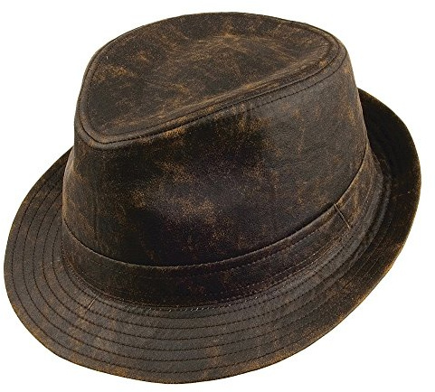 Jaxon & James Chapeau Trilby en Coton à Effet Usé Marron
