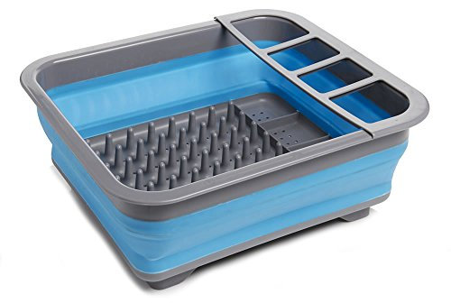 Collapsible Folding Silicone Dish Drainer Camping Caravan Boat Drying Rack