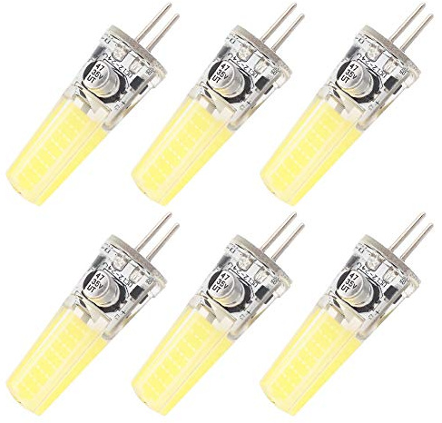 GRV G5.3 2508 COB 4 W DC12 ~ 24 V armario LED silicona lámpara colgante de cristal 35 W halógena Bombilla de la pista Blanco frío 6 piezas