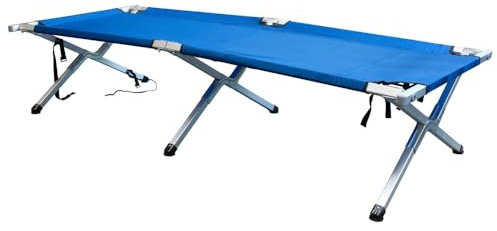 Dönges Feldbett, Profi (THW-Feldbett Feldliege Klappbett THW-Bett Bett Ruheliege Gästebett Faltbett XXL-Feldbett Profi-Feldbett Alu-Feldbett Notbett Betten Wasserbett) Abmessung: 218 x 80 x 47 cm