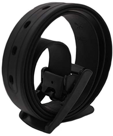 MESHIKAIER Unisex Uomo Donna Cintura in Silicone + Fibbia Plastica (Nero)