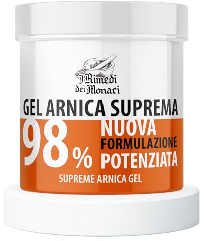 Arnica Suprema per Cavalli Uso Umano Forte 98%, 550 ML, Gel per Massaggi Rilassanti con Lavanda, Menta, Vitamina E, Crema Arnica per Muscoli e Articolazioni 100% Made in Italy - I Rimedi dei Monaci