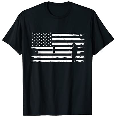 Angelbekleidung mit amerikanischer Flagge, zum Angeln T-Shirt
