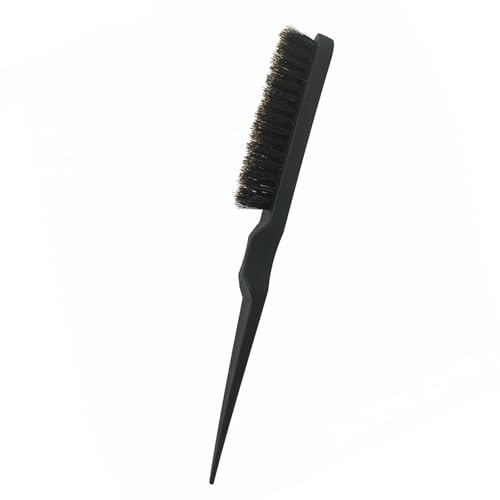 ANKROYU Spazzola per capelli Slick Back, pettinatura per pettinatura a pettine in plastica lunga e corta, spazzola per parrucchieri(Nero)