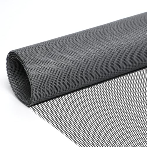 fowong Fly Screens for Windows Net, 90cm (W) x 225cm (L) Durable Window Netting for Insects, Insect Mesh Window Nets, Fine Mesh to Keep Mosquitoes, Bugs Out, Fly Screen Window Adjustable DIY, Grey