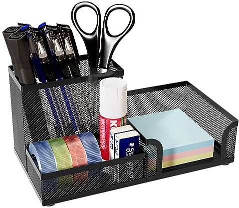 EasyPAG Metall Schreibtisch Organizer Stiftehalter Stiftköcher Utensilienschalen Büro Organisation Zubehör Ablage,Schwarz