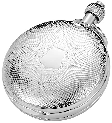 Tiong - Reloj de bolsillo mecánico vintage con fase lunar, tourbillon único, números romanos, escala doble cazador y caja de regalo, Clásico