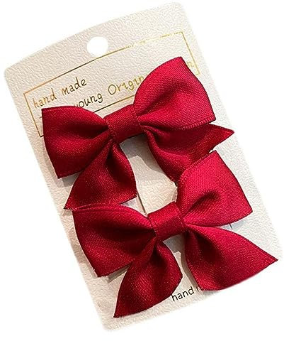 1 Paar Schleifen-Haarspangen, Haarspange Haarschleifen Mädchen, Rutschfeste Krokodil-Haarspangen, Haarschmuck, Mode, Mädchen, Haarschmuck, Frauen, Weihnachten, Hochzeit, Geburtstag (Rot)