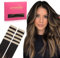 WENNALIFE Tape Extensions Echthaar, 45cm 25g 10 Stück Invisible Tape in Extensions Echthaar, Echthaar Extensions Tape, Remy Haarverlängerung #1B/6/1B Balayage Natürliches Schwarz bis Chestnut Braun