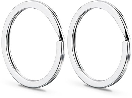 Gimars 25cm Schlüsselringe edelstahl 316 silver keyring Flache Schlüsselanhänger, Split schlüssel ringe DIY (20 pcs)