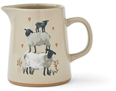 Cooksmart Piccola brocca in ceramica dal design britannico per uso multiplo in cucina, brocche per uso quotidiano – Highland Sheep