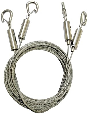QLXHBOT Adjustable Picture Hanging Wire 2PCS Mirror Frame Kit 3m x1.5mm Heavy Duty Stainless Steel Wire Rope for Mirror Hanging Hardware,Light Lamp,Billboards,Basket Flowerpot Hold Up to 36kg(79lb)