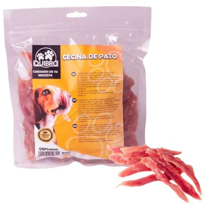 Quibropets Cecina de Pato para Perros - Chuches para Perros, Recompensas Naturales Sin Cereales, Snacks para Mascotas, Premios Deshidratados, 530g