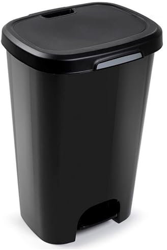 Acan Tradineur Poubelle à pédale en plastique, poubelle recyclable, facile à vider, fabriquée en Espagne, 50 litres, 63,5 x 41 x 36 cm