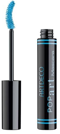 ARTDECO Pop Art Mascara – blaue Eye-catcher Mascara mit intensiv pigmentierter Textur und auffallender Farbe (blue pop) – 1 x 9 ml