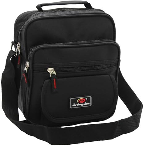 Sotala Bolso bandolera para hombre, para trabajo, viajes y tiempo libre, color negro, práctico organizador con muchos compartimentos, peso ligero, bolso para asistente de vuelo