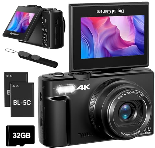 4K Cameras for Photography, 64MP Digital Vlogging Camera for YouTube