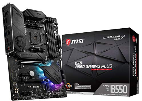 MSI MPG B550 Gaming Plus V1 - Placa base para juegos (AMD Ryzen 5000, AM4, DDR4, PCIe 4.0, SATA 6Gb/s, M.2, USB 3.2 Gen 2, HDMI/DP, ATX)