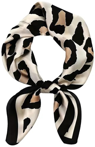 GWAWG Pañuelo de pelo para mujer, Bandanas de satén para mujer, leopardo, pañuelo de satén elegante, bandana para el cabello, accesorios ligeros y a la moda, pañuelo de sueño de seda