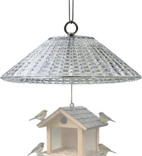Grille de protection imperméable pour oiseaux - Protection anti-écureuil - 29 x 11,9 cm - Grand bouclier de protection avec protection contre la pluie - Couvercle de protection en plastique durable