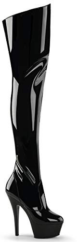 Pleaser Damen KISS-3010/B/M, schwarzer Lack, 39 EU