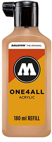 Molotow ONE4ALL Refill Akryl, färg 117 persika pastell 180 ml, påfyllningsbläck för permanentmarkörer