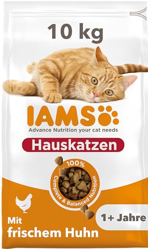 IAMS Indoor Complete Dry Cat Food Chicken 10kg - Litter Odour Control, Hairballs & Weight Management