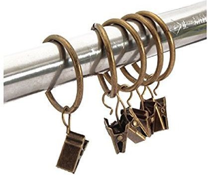 Miya@ hochwertige 30 Packung Metall Vorhang Clip Ringe Gardinenringe mit Clip Drapery Vorhang Ringe mit Clip (Tong35)