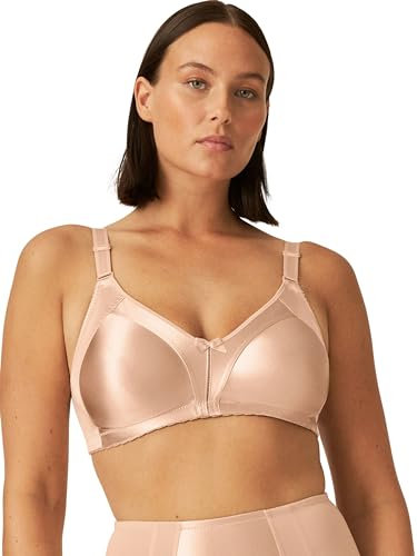 Naturana® Minimizer Bra - Wireless [Cup B-G] | Maximum Support with Cut Design & Wide Straps | Elegant Minimizer Bra for a Visually Smaller Cup Size 36 Light Beige E