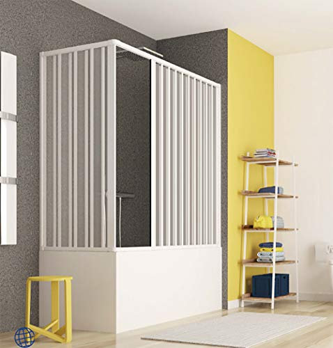 Paroi baignoire pliante 140/170 x 70 cm panneaux à soufflet