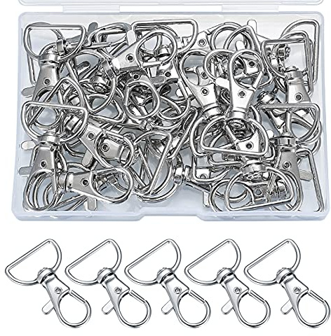 30 piezas de mosquetones para llavero, cierres giratorios de 360°, ganchos de metal para macramé, accesorios hechos a mano, joyería, bolsos de mano, bolsos de hombro