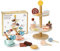 Little Log Wooden Play Food Cake Dessert Stand Afternoon Tea Set Party for Toddlers Pretend Play Cake Food Toy Children Play Kitchen Accessories Birthday Gift for Kids Girls Boys