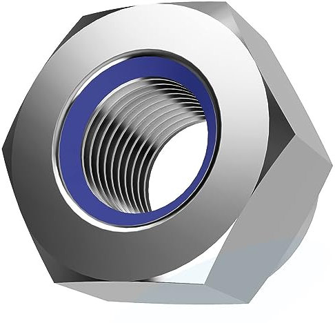 Offgridtec Tuercas autoblocantes V2A de acero inoxidable 304, M6, estándar DIN 985, resistentes a la corrosión, ajuste seguro para uso interior y exterior, diseño antivibración, rendimiento duradero