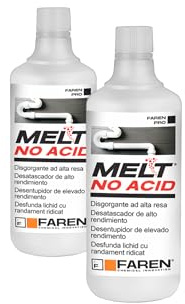 Faren MELT NO ACID, Disgorgante Liquido Concentrato, Formula Efficace non a base Acida, Veloce e Sicuro, 1Lt (2)