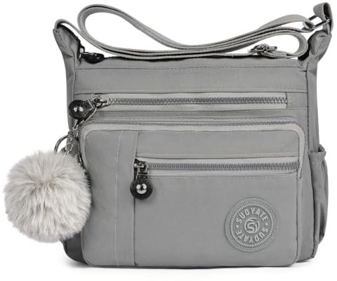 Aucuu Nylon Umhängetasche Damen, Schultertasche Handtaschen Multi Pocket mit Größere Kapazität, Damen Umhängetasche mit Mehreren Taschen, Multifunktionale Crossbody Bag für Arbeit Schule Shopper