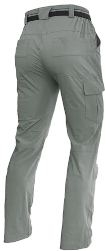 AREOUTS Men's Hiking Pants Quick-Dry Lightweight Waterproof Travel Outdoor Camping Hunting Fishing Work Cargo Pants Sage Green S