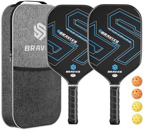 Pickleball Paddles Set of 2 USAPA Approved T700 Raw Carbon Fiber Pickleball Paddle, Friction Surface Pickleball Rackets with 4 Balls 1 Pickleball Bag, Pickle Ball Paddle Set for Men and Women