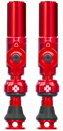 Muc-Off Big Bore Hybrid Tubeless Valves, CNC Aluminum, Red, 35mm