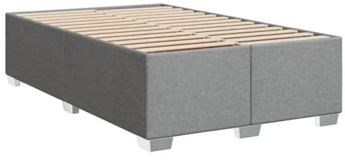 vidaXL Bettgestell, Bett mit Bettfüße Lattenrost, Polsterbett für Schlafzimmer, Doppelbett Bettrahmen, Modern, Hellgrau 120x200cm Stoff