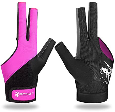 YFY 3 Finger Left Hand Pool Gloves Splicing Process Sports Gloves for Snooker Cue Popular Sizes for Men Women