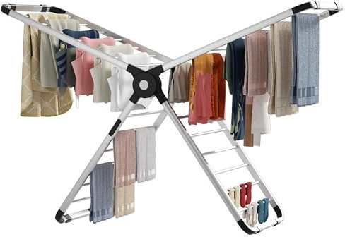 EPISENT Aero Dry Series X Heated Clothes Airer with Cover, 26 Heated Rails, 320W Electric Drying Rack, Foldable Clothes Horse with 9-Hour Timer & Touch Control for Fast Indoor Laundry
