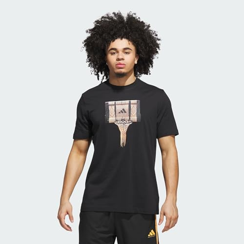 adidas Herren Basketball Gallery Graphic T-Shirt, Black, M