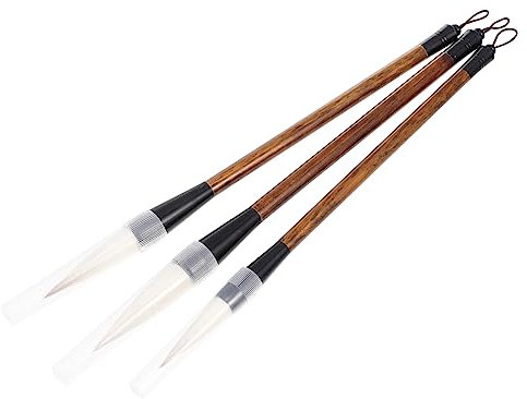 DIYEAH 3St Schreibpinsel traditioneller kalligraphiestift Briefpapier für Kalligrafie Briefpapier Kalligrafie Malerei Kunstpinsel schreibwaren Kalligrafie-Pinsel Kanji-Pinsel hölzern Weiß