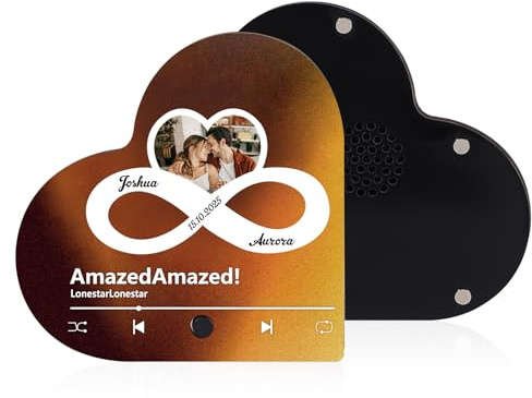 Calamite Frigorifero Cuore Personalizzate con Musica – Magnete da Frigorifero con Canzone Spotify Foto e Testo – Regalo Personalizzato per Coppia Natale San Valentino Compleanno Anniversario (Stile 1)